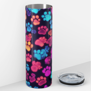 Colorful Paws Print 20oz Skinny Tumbler