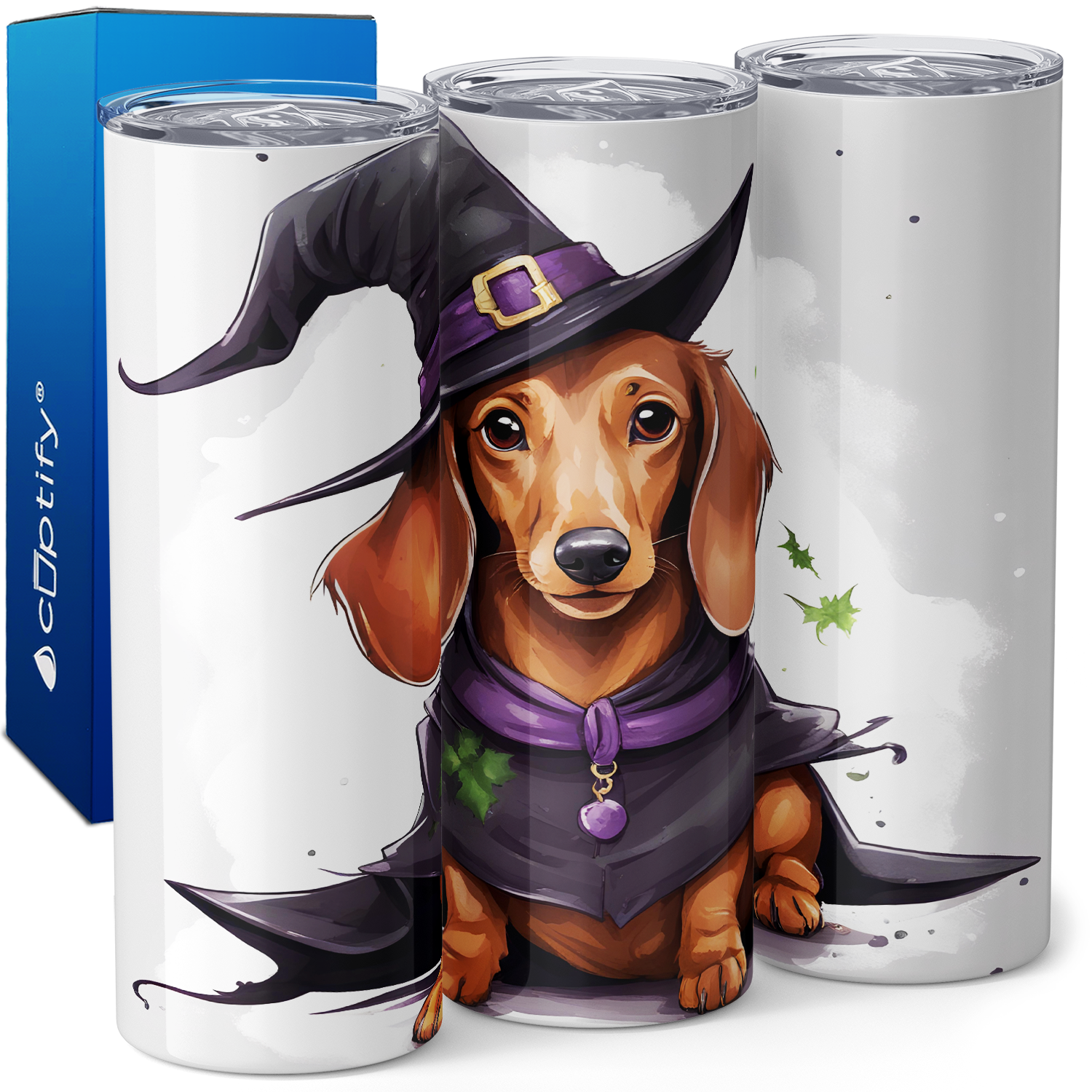 Cute Halloween Dachshund 20oz Skinny Tumbler