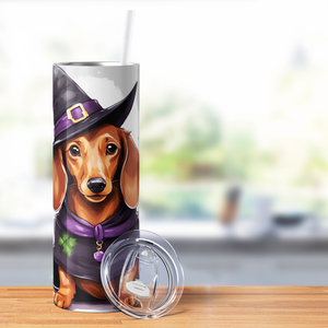 Cute Halloween Dachshund 20oz Skinny Tumbler