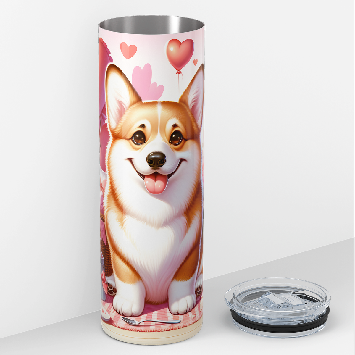 Valentines Day Corgi 20oz Skinny Tumbler