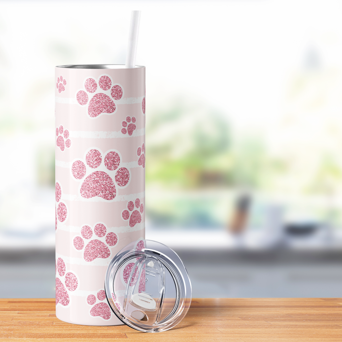Paws Print Pink 20oz Skinny Tumbler