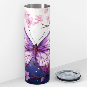Butterfly Sakura Tree 20oz Skinny Tumbler
