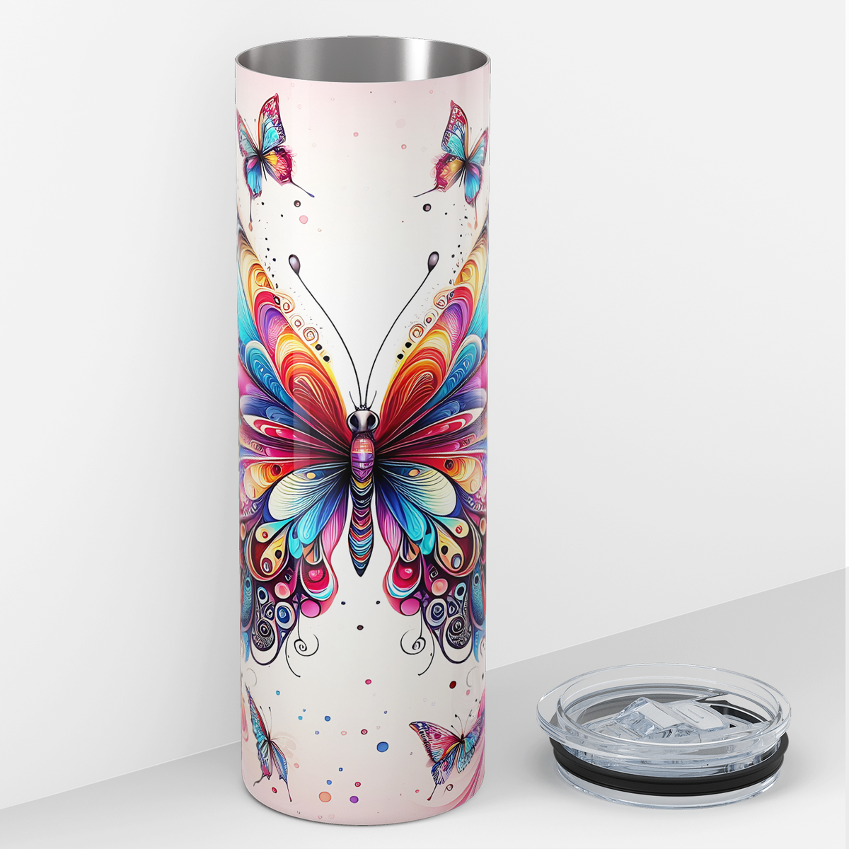 Colorful Butterflies 20oz Skinny Tumbler