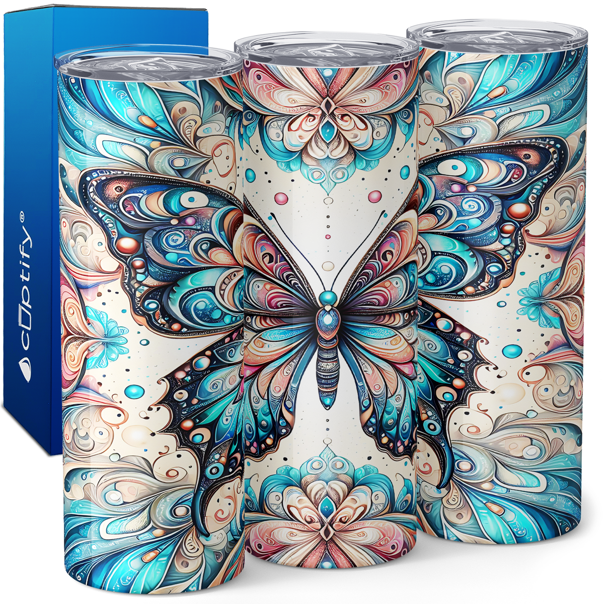 Majestic Butterfly 20oz Skinny Tumbler