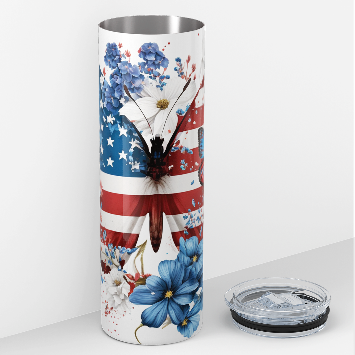 American Butterflies 20oz Skinny Tumbler