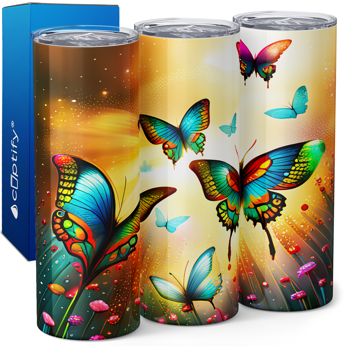 Bokeh Butterfly 20oz Skinny Tumbler