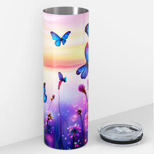 Blue Butterflies 20oz Skinny Tumbler