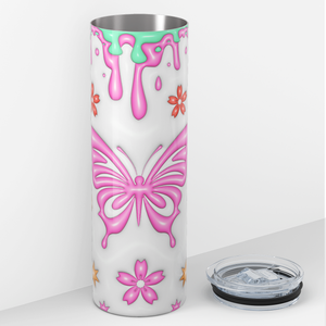 Butterfly Dripping Inflated Balloon 20oz Skinny Tumbler