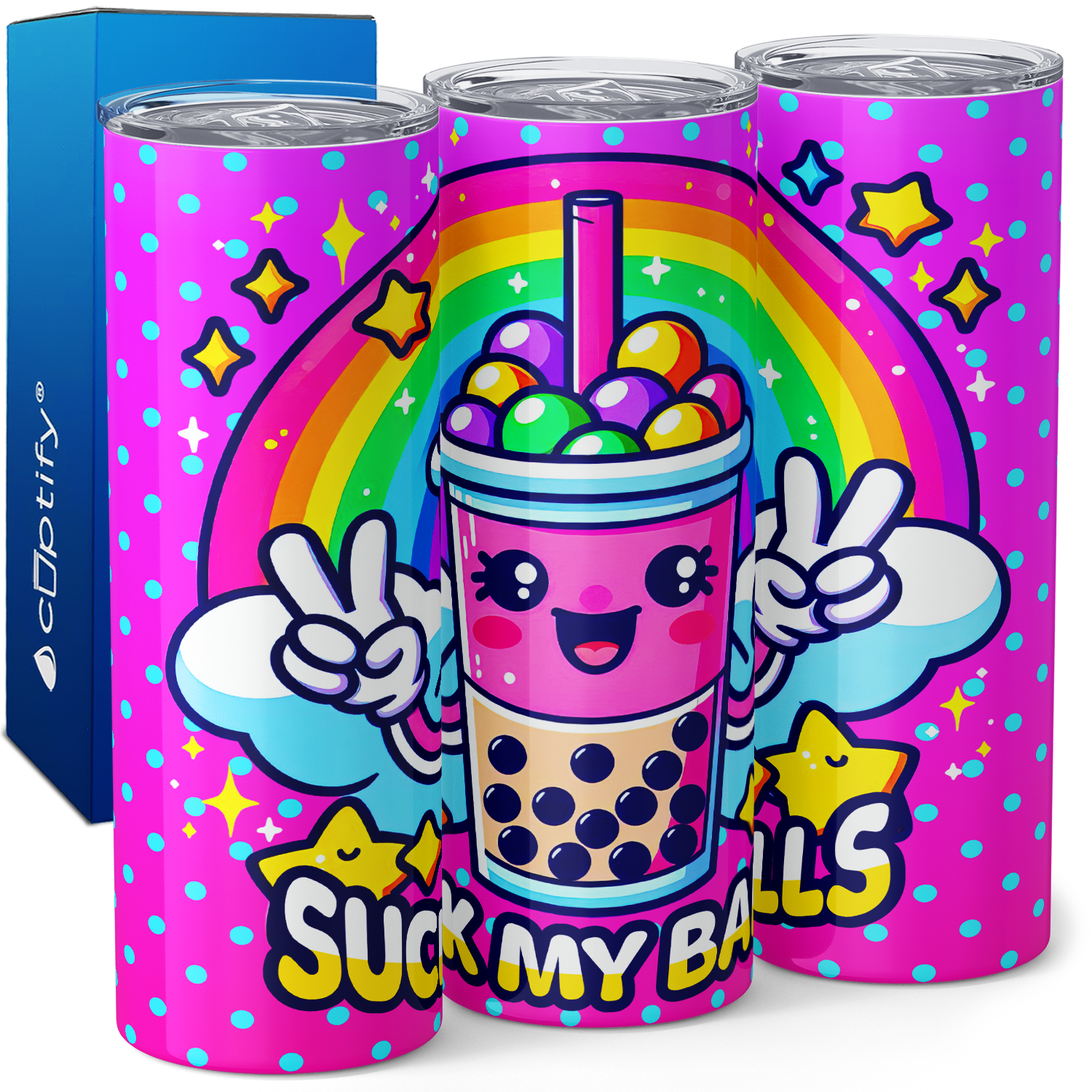 BobaTea Suck my Balls 20oz Skinny Tumbler