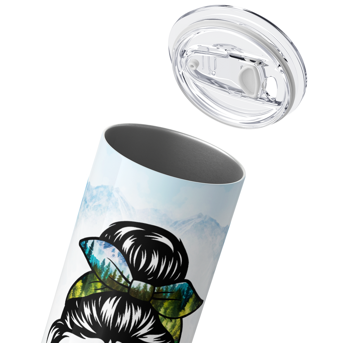 Lake Life Messy Hair Bun 20oz Skinny Tumbler