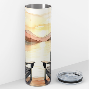 Lake Life with Chairs 20oz Skinny Tumbler