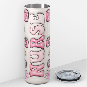 Nurse Pink Inflated Balloon 20oz Skinny Tumbler