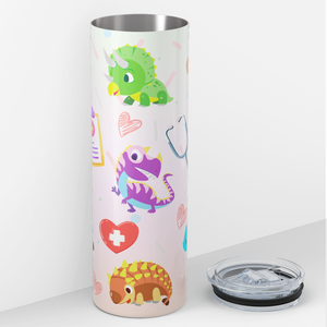 Pediatric Nurse Dinosaurs 20oz Skinny Tumbler