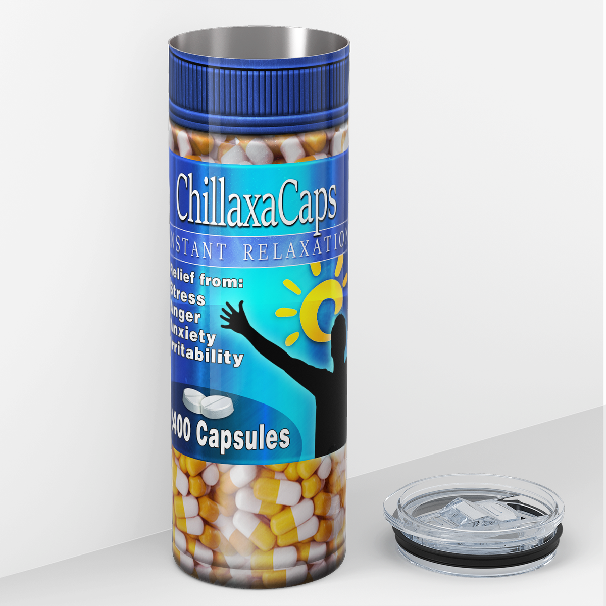 ChillaxaCaps 20oz Skinny Funny Tumbler
