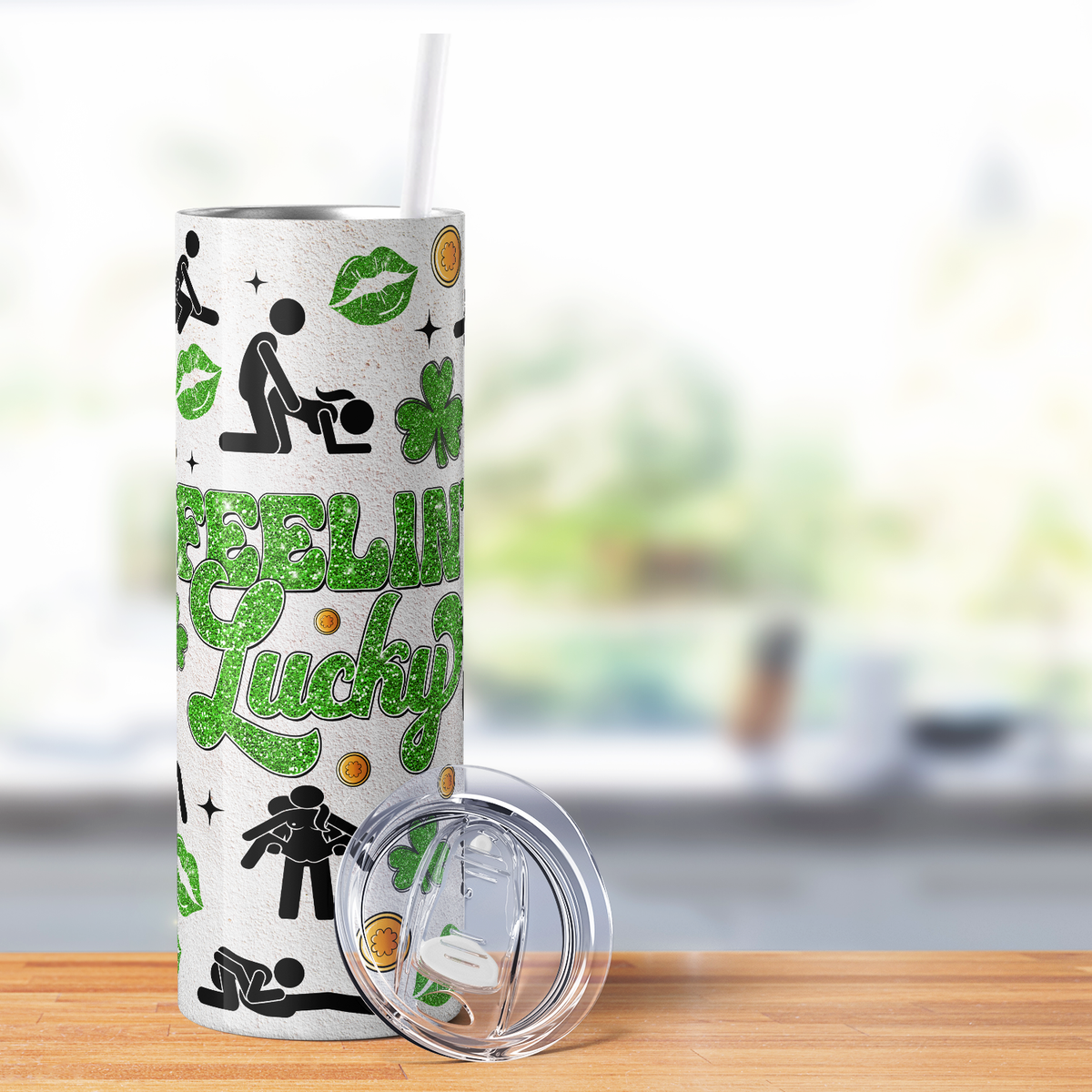 Feeling Lucky Naughty St Patricks 20oz Skinny Funny Tumbler
