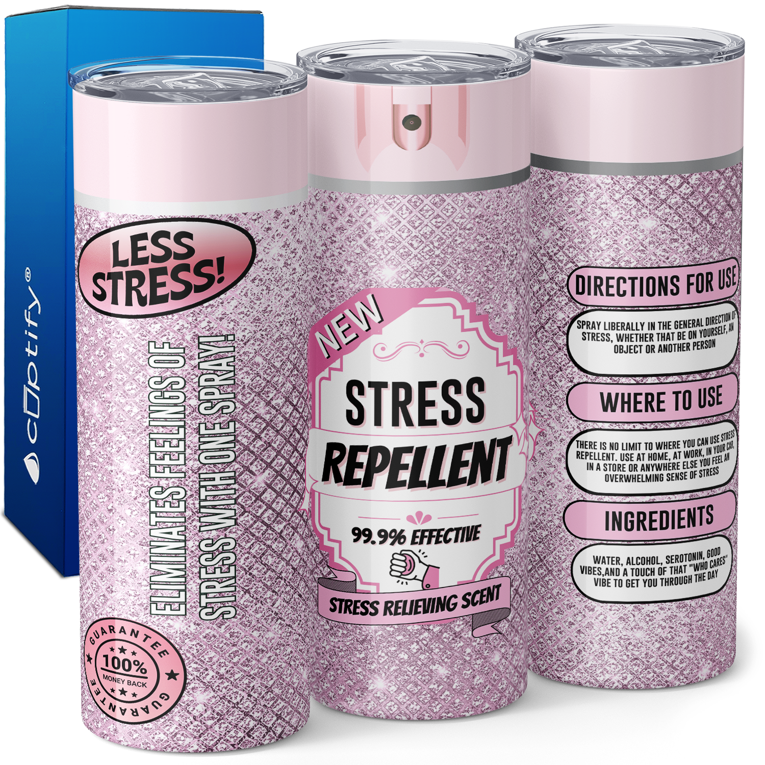 Stress Repellent 20oz Skinny Funny Tumbler