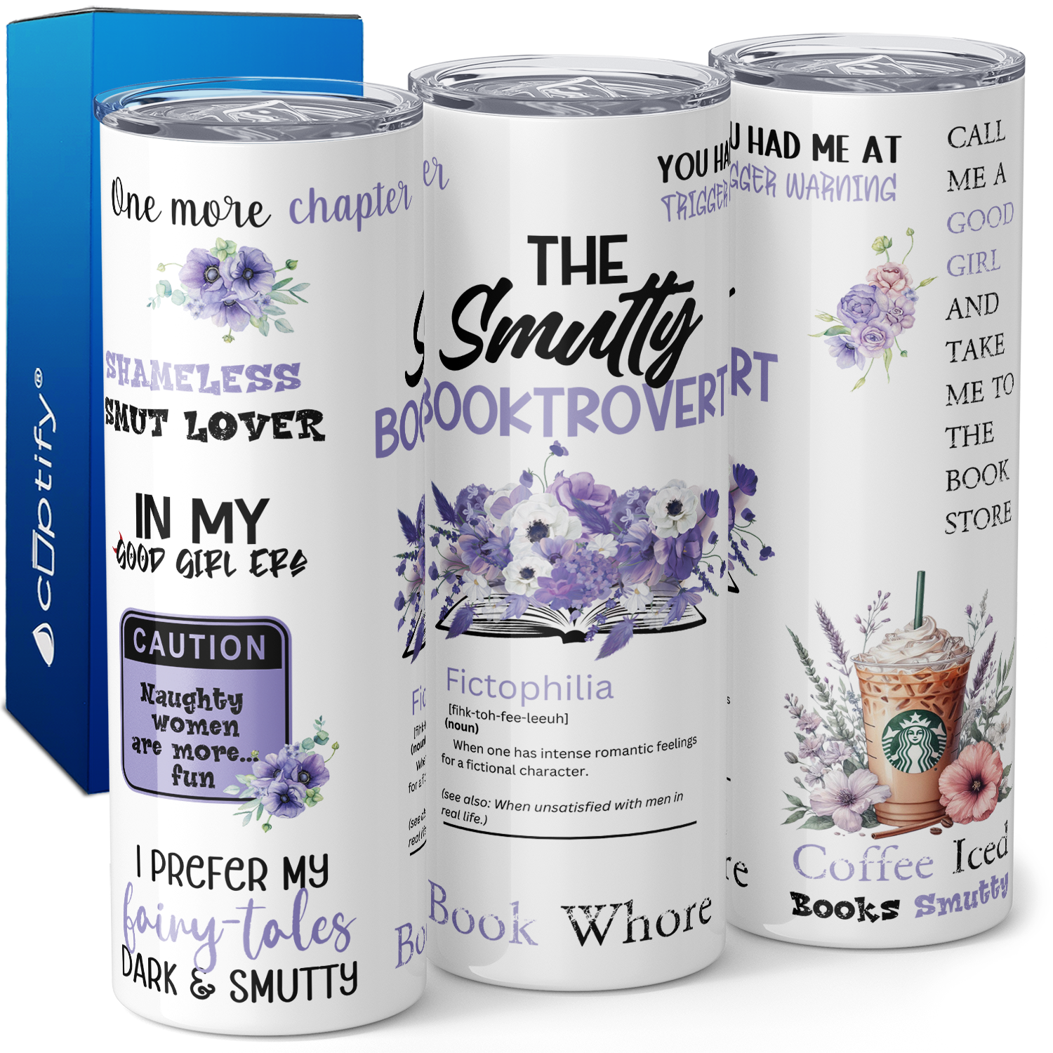 The Smutty Booktrovert 20oz Skinny Funny Tumbler