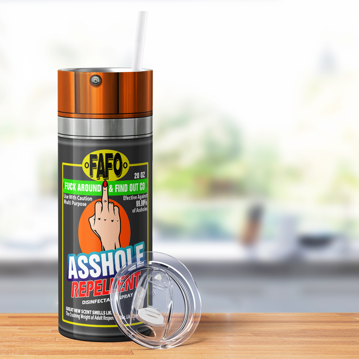 Asshole Replellent Dirty Laundry 20oz Skinny Funny Tumbler