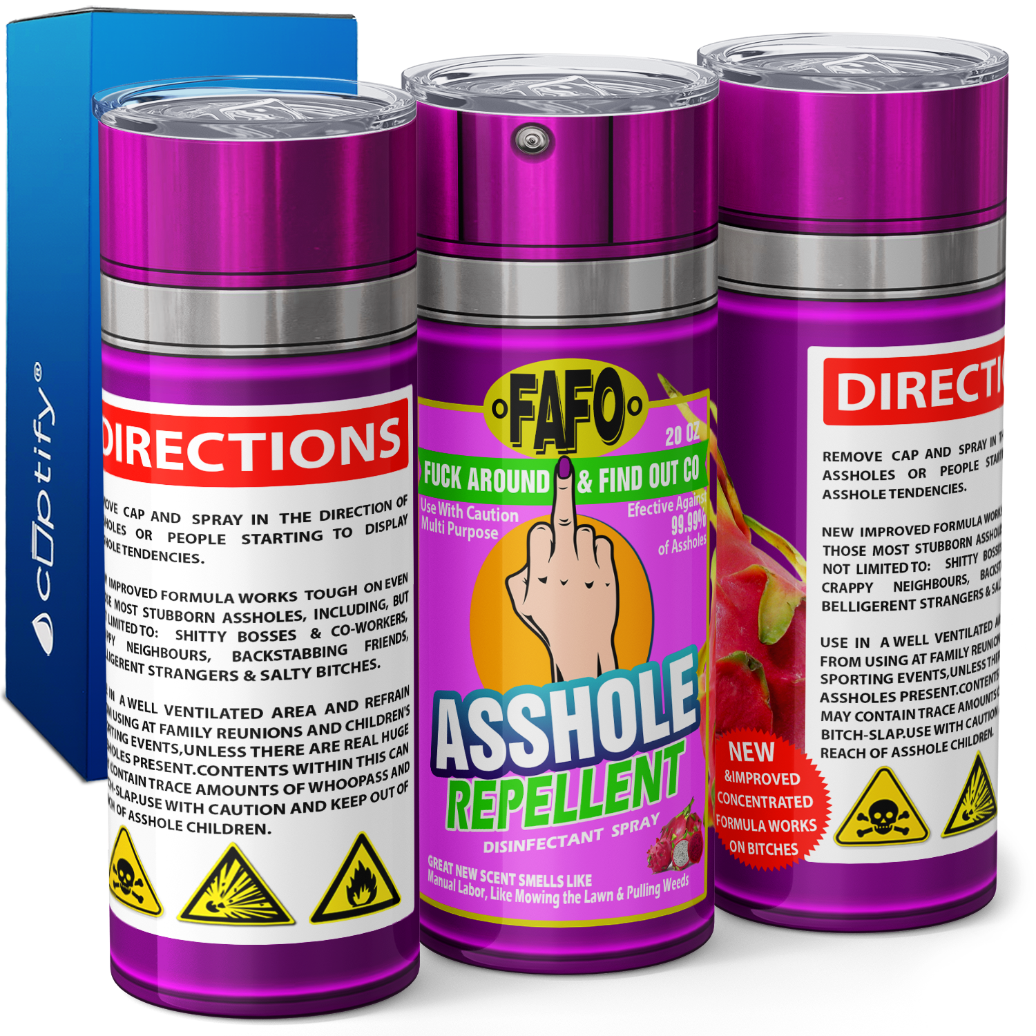 Asshole Replellent Dragon Fruit 20oz Skinny Funny Tumbler