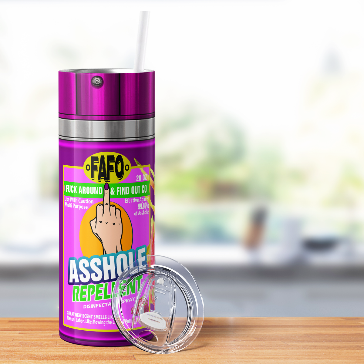 Asshole Replellent Dragon Fruit 20oz Skinny Funny Tumbler