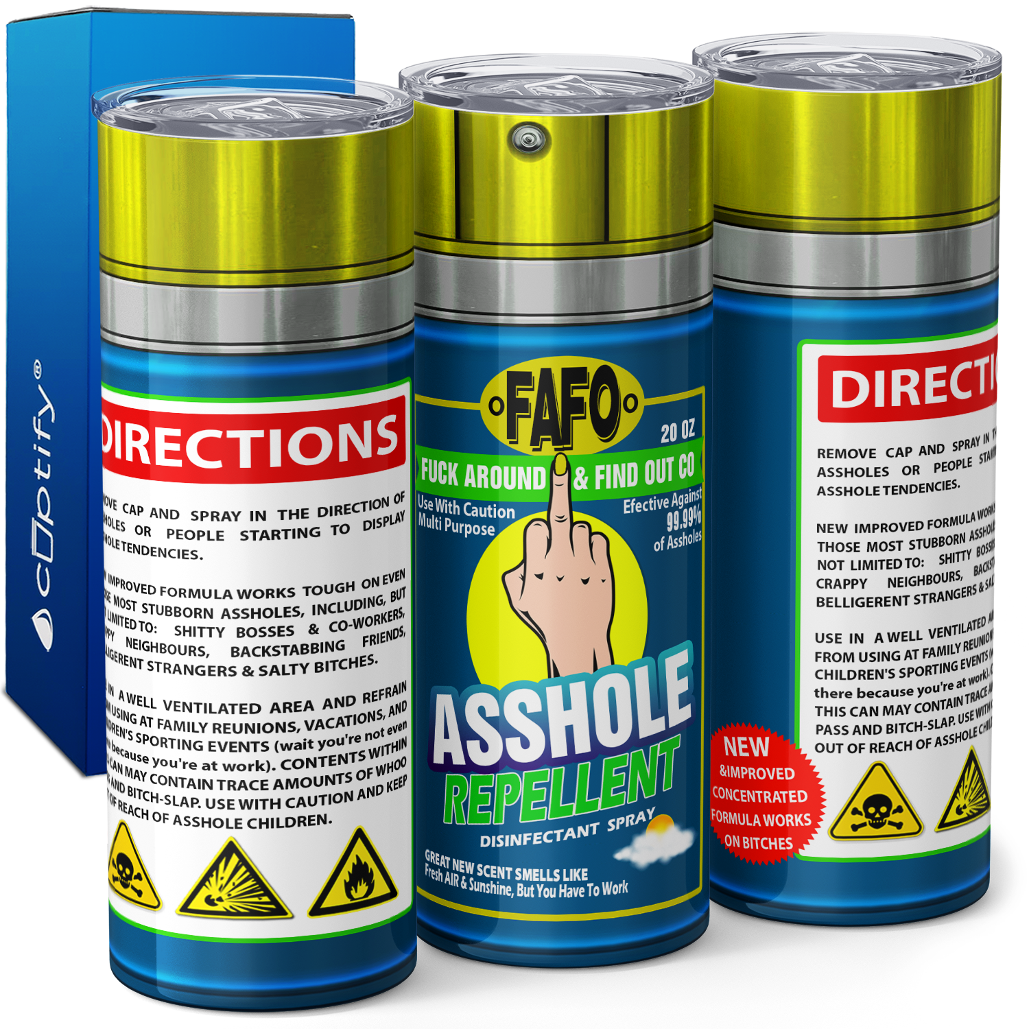 Asshole Replellent Fresh Air and Sunshine 20oz Skinny Funny Tumbler