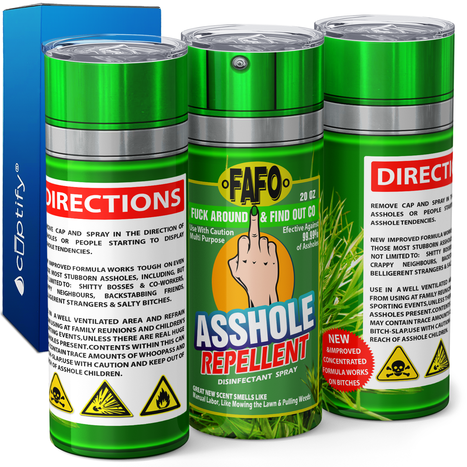 Asshole Replellent Manual Labor 20oz Skinny Funny Tumbler