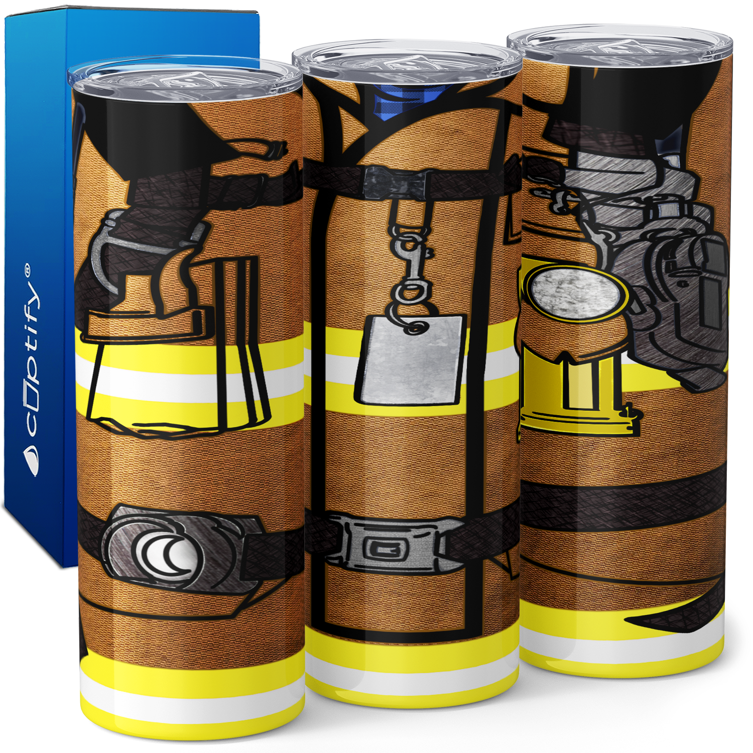 Firefighter Beige Turnout Gear 20oz Skinny Tumbler