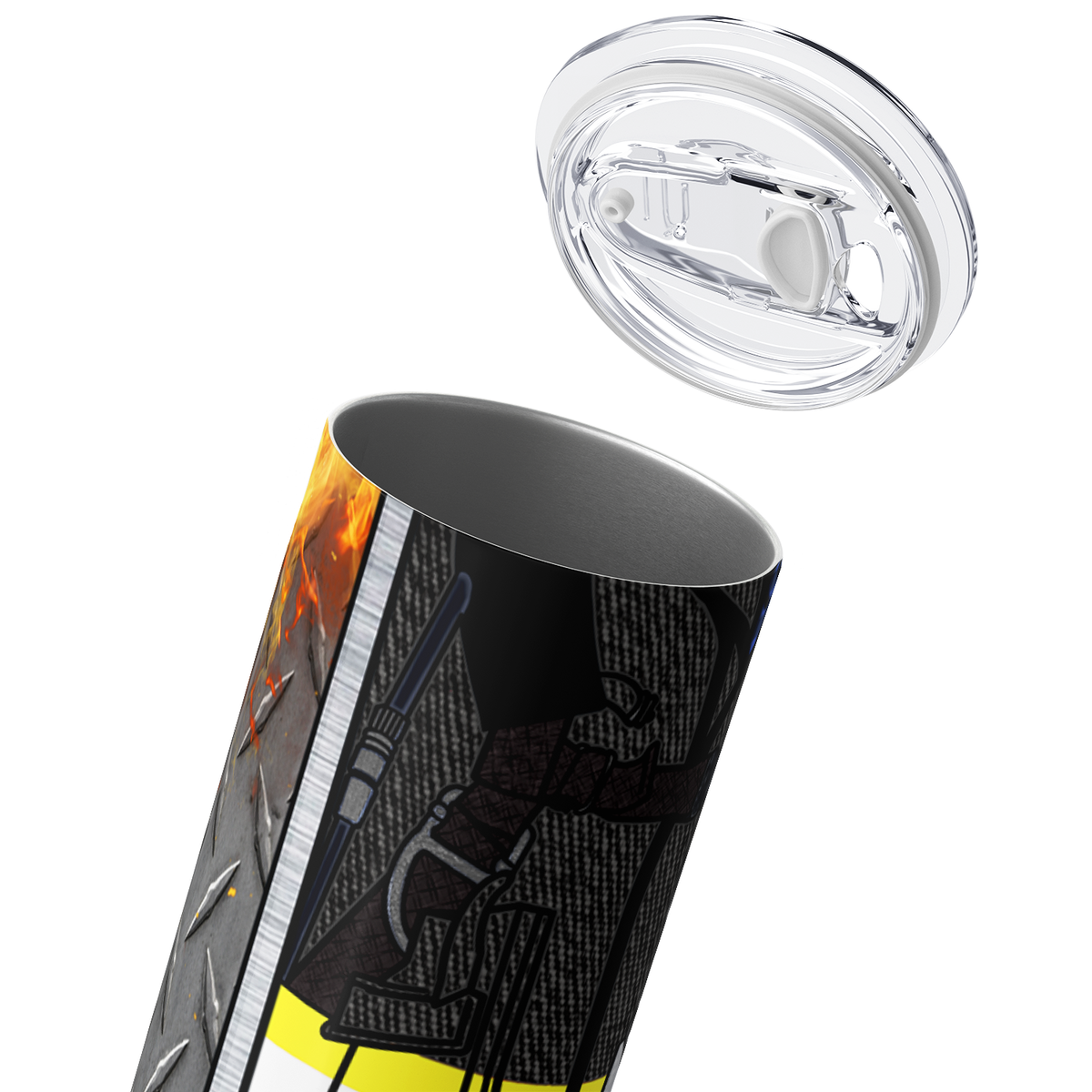 Personalized Firefighter Black Turnout Gear 20oz Skinny Tumbler