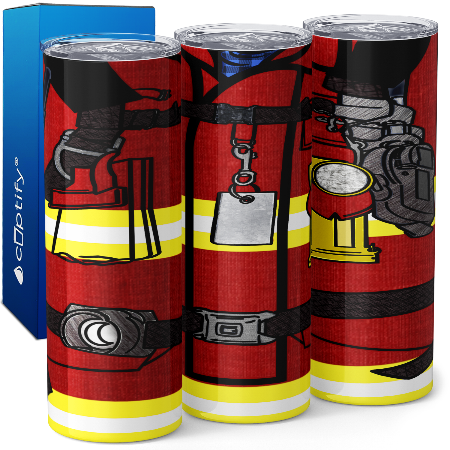Firefighter Red Turnout Gear 20oz Skinny Tumbler