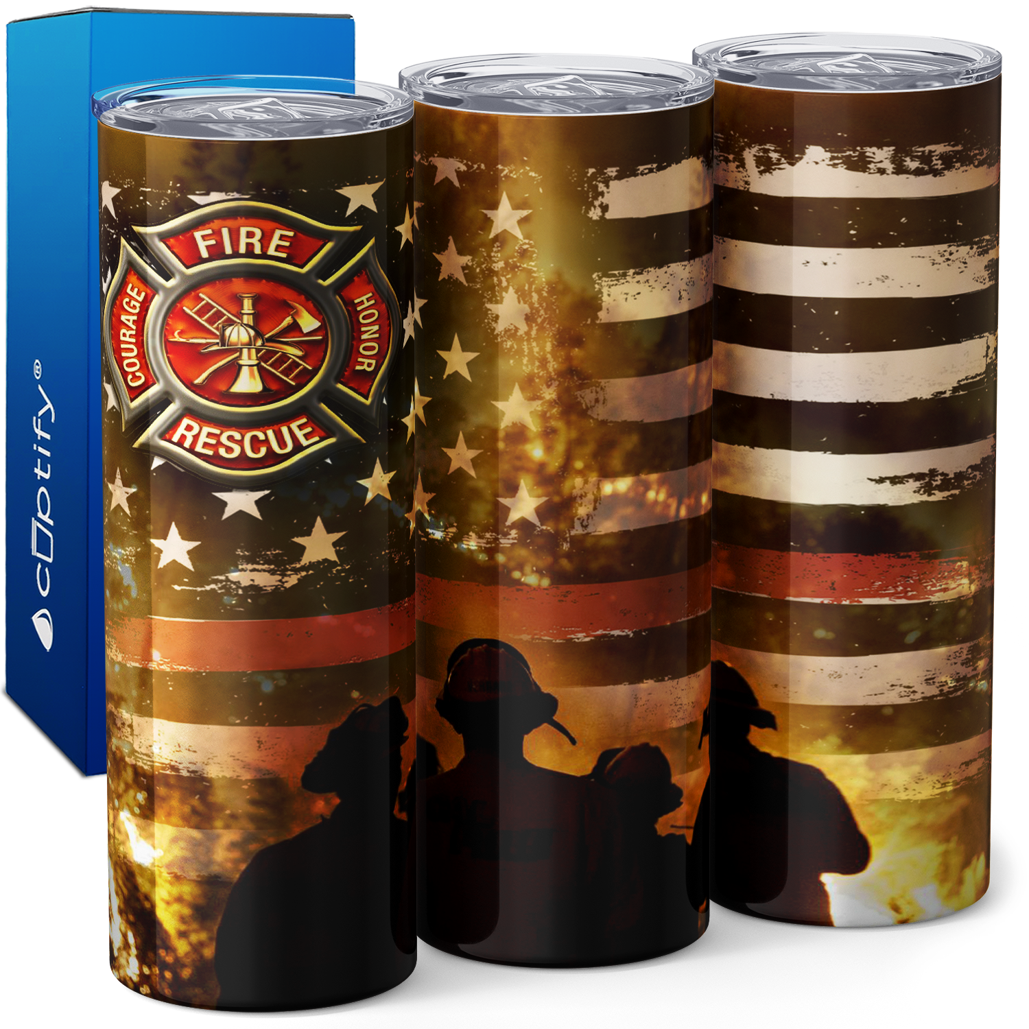 Firefighters in the Forest 20oz Skinny Tumbler