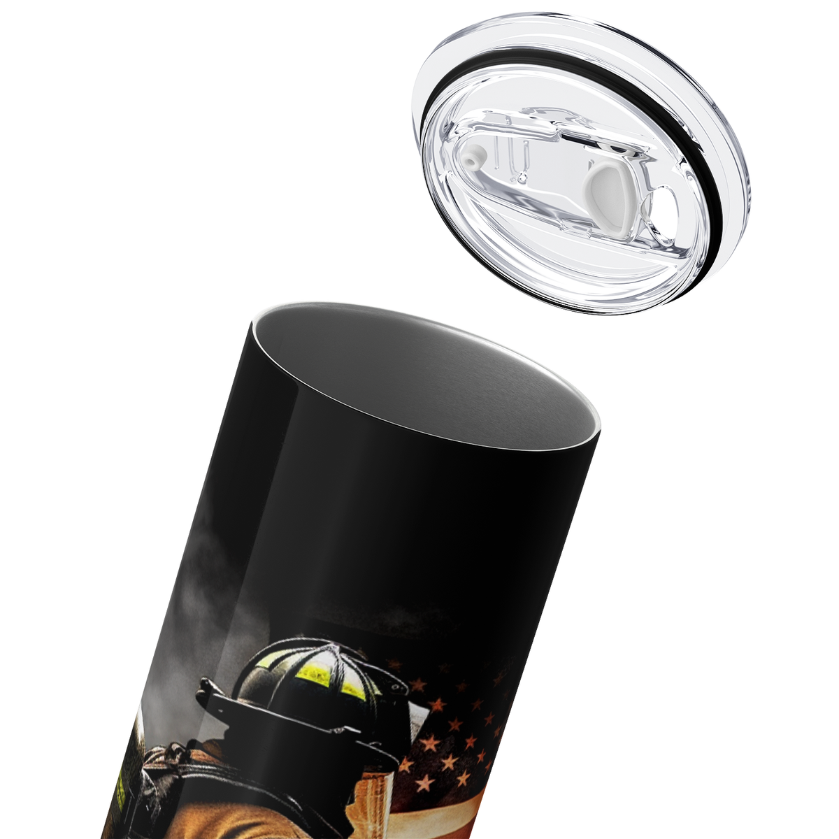 Personalized Firefighter with Axe 20oz Skinny Tumbler