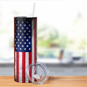 Personalized Football Flag 20oz Skinny Tumbler