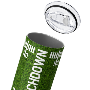 Personalized Football on Field 20oz Skinny Tumbler