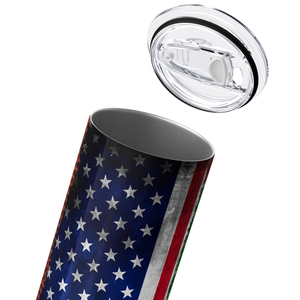 Personalized Football Player with Flag 20oz Skinny Tumbler