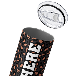 Personalized Leopard Football 20oz Skinny Tumbler