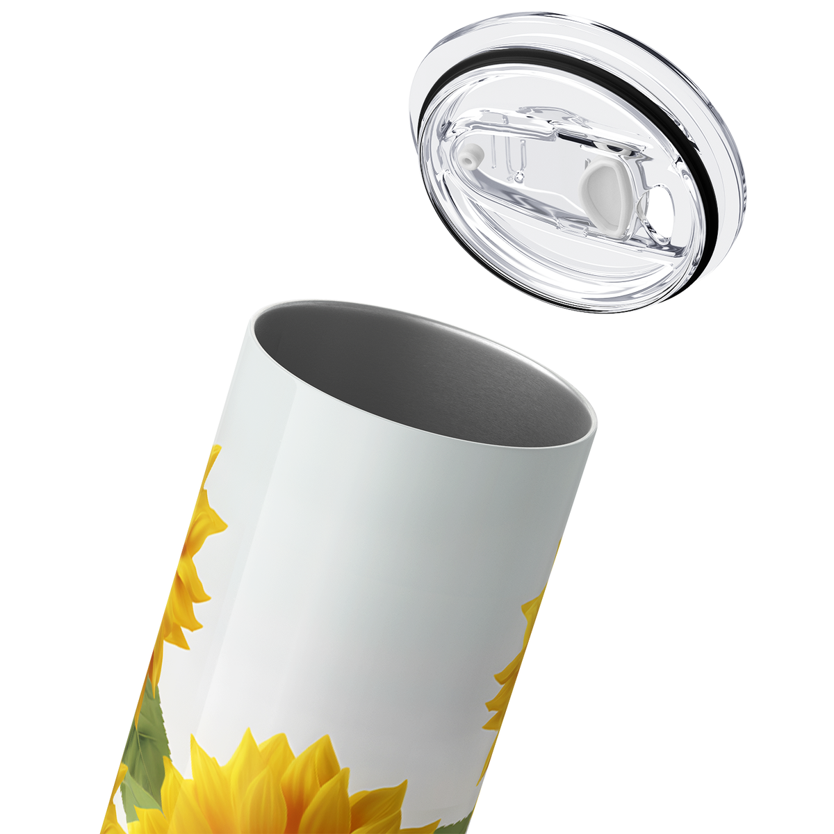 Bright Sunflowers with Black Dots 20oz Skinny Tumbler