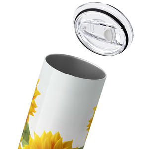 Bright Sunflowers with Black Dots 20oz Skinny Tumbler
