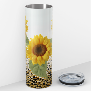 Bright Sunflowers with Black Dots 20oz Skinny Tumbler