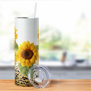 Bright Sunflowers with Black Dots 20oz Skinny Tumbler