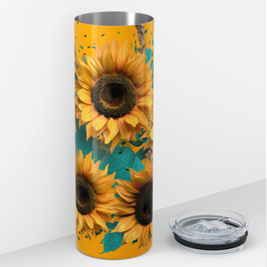 Bright Sunflowers 20oz Skinny Tumbler