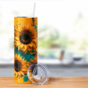 Bright Sunflowers 20oz Skinny Tumbler