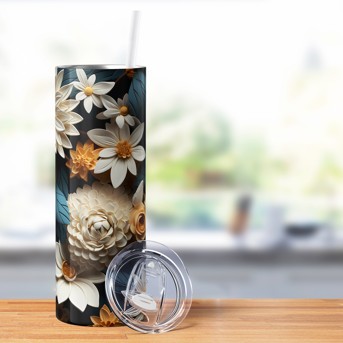 Pretty Sunflowers 3D 20oz Skinny Tumbler