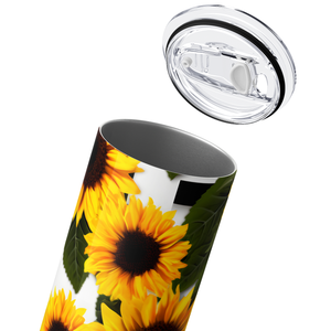 Sunflowers Brilliant Yellow Petals 20oz Skinny Tumbler