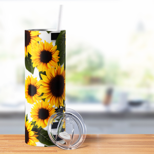 Sunflowers Brilliant Yellow Petals 20oz Skinny Tumbler