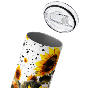 Sunflowers Field with Black Spots 20oz Skinny Tumbler