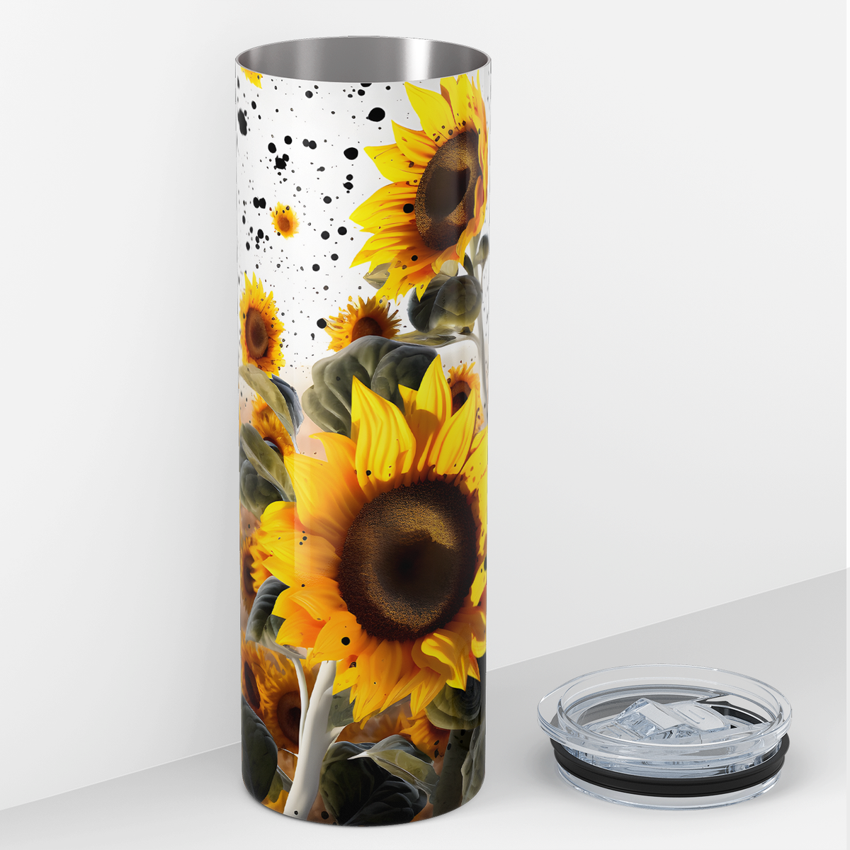 Sunflowers Field with Black Spots 20oz Skinny Tumbler