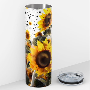 Sunflowers Field with Black Spots 20oz Skinny Tumbler