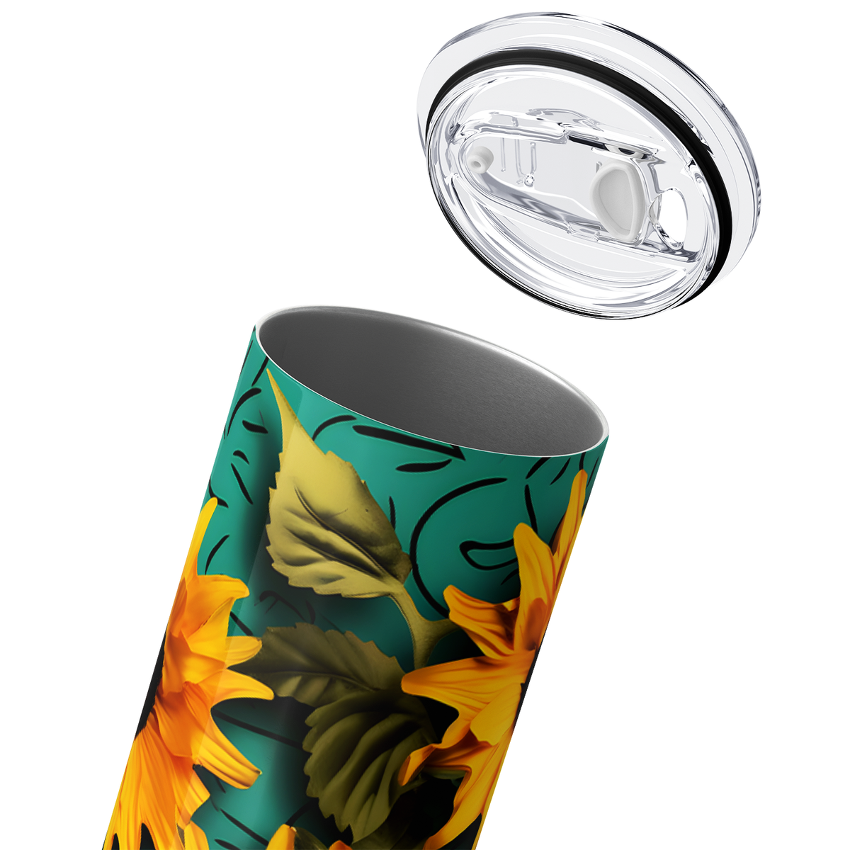 Sunflowers on Green 20oz Skinny Tumbler