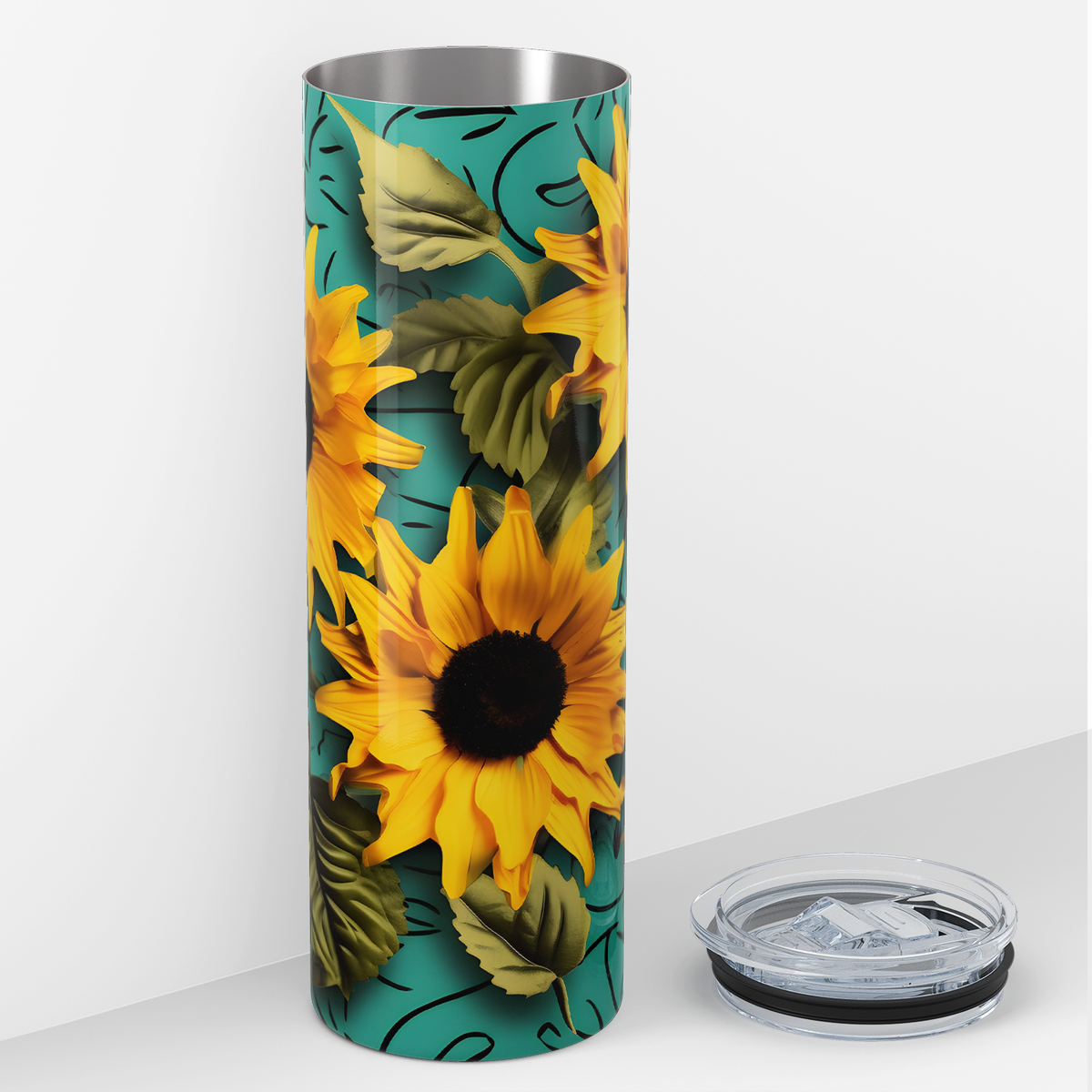 Sunflowers on Green 20oz Skinny Tumbler