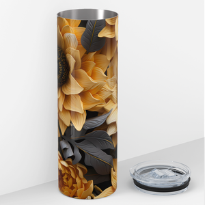 Sunflowers with Gray 20oz Skinny Tumbler